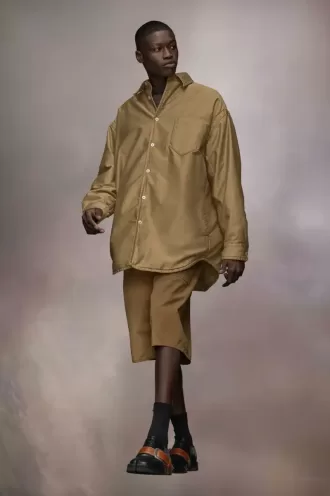 Chemise matelassée en satin de coton