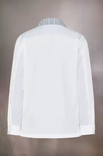 Chemise patchwork à fines rayures