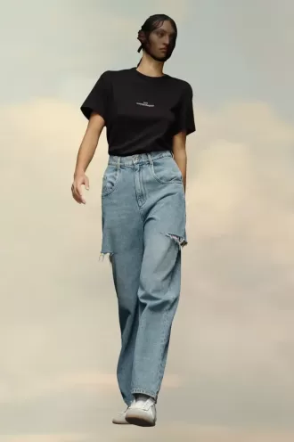 Jean en denim avec détails fendus