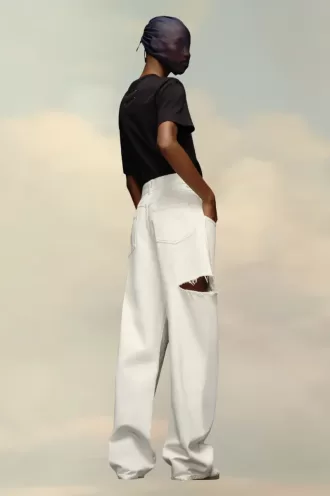 Jean en denim avec détails fendus