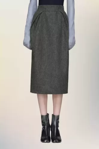 Jupe midi en laine Maison Margiela