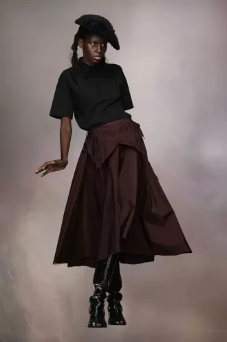 Jupe midi en taffetas Maison Margiela