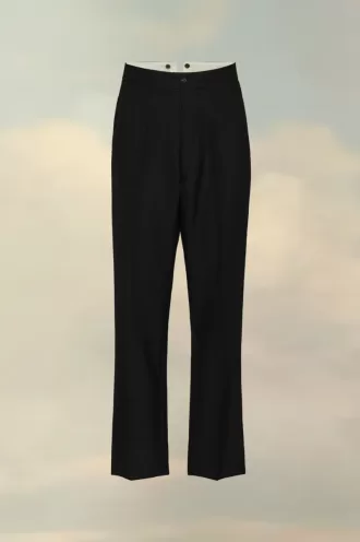 Pantalon à chevrons en laine