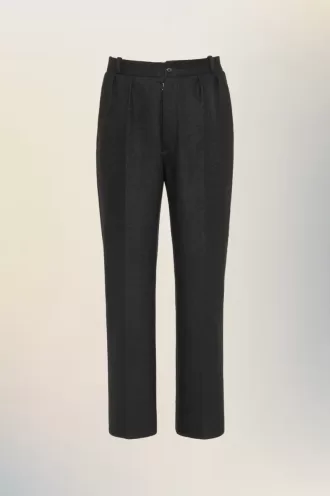 Pantalon droit en laine feutrée
