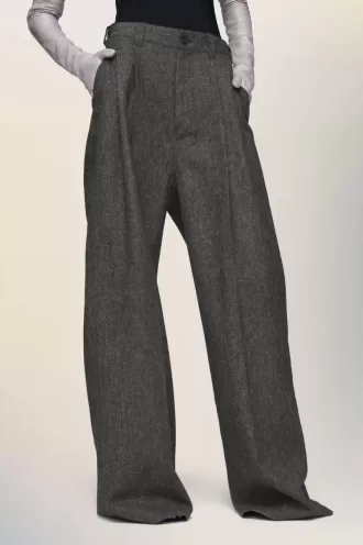 Pantalon large en laine