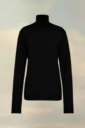 Pull col montant en laine mérinos