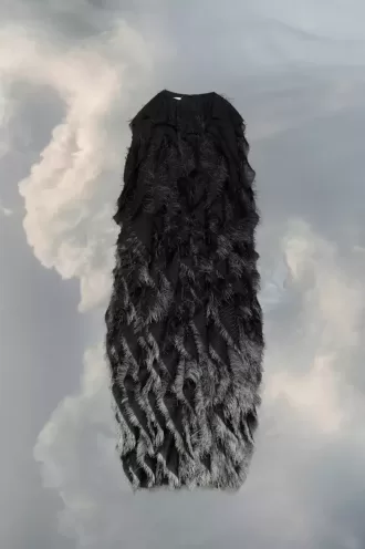 Robe à franges brodées